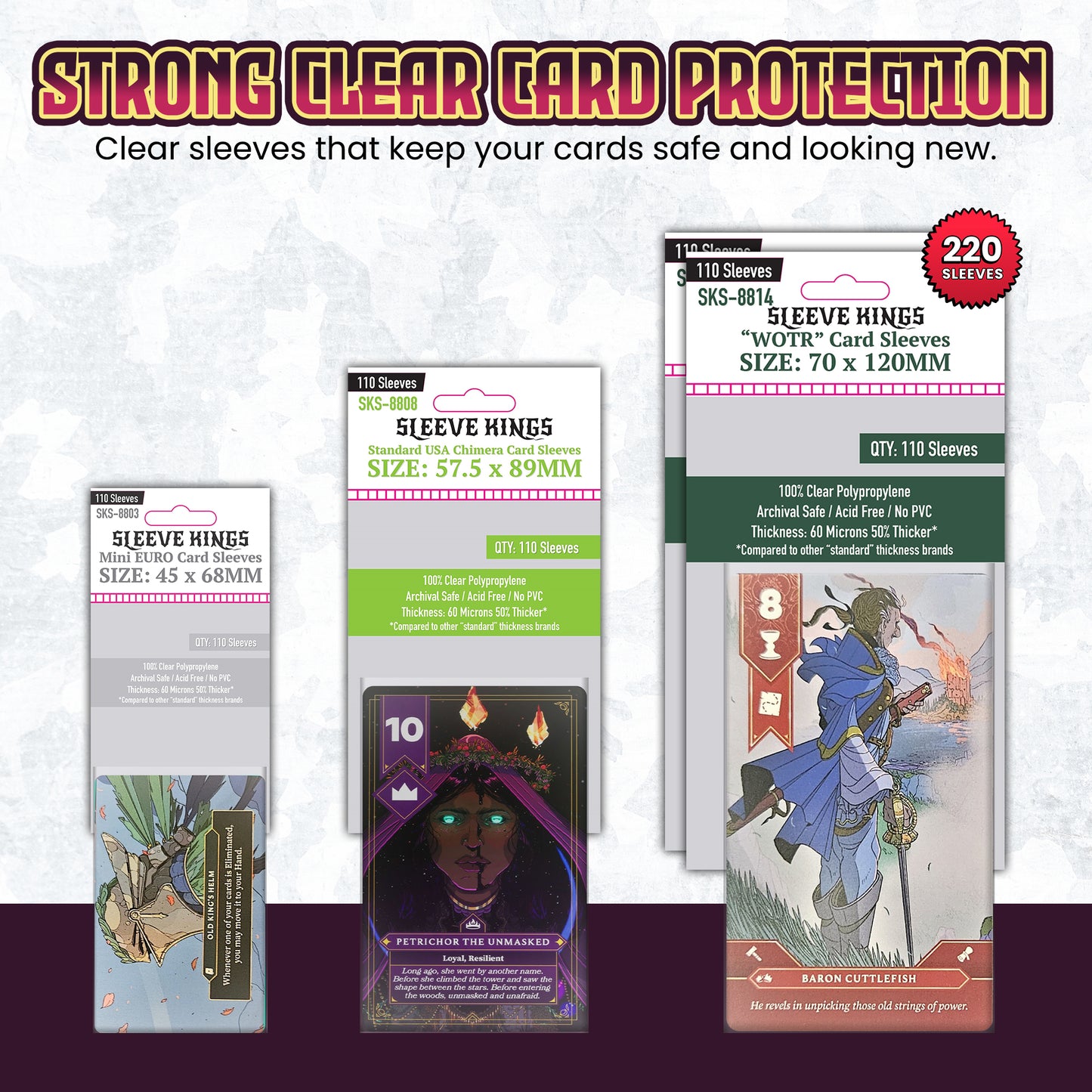 "The Old King's Crown" Compatible Card Sleeve Bundle (8803 x 1, 8808 x 1, 8814 x 2)