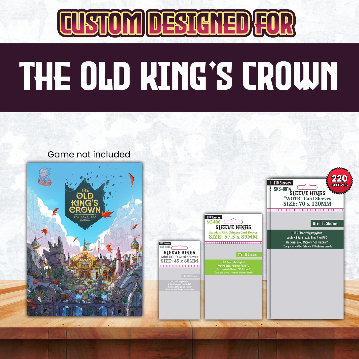 "The Old King's Crown" Compatible Card Sleeve Bundle (8803 x 1, 8808 x 1, 8814 x 2)