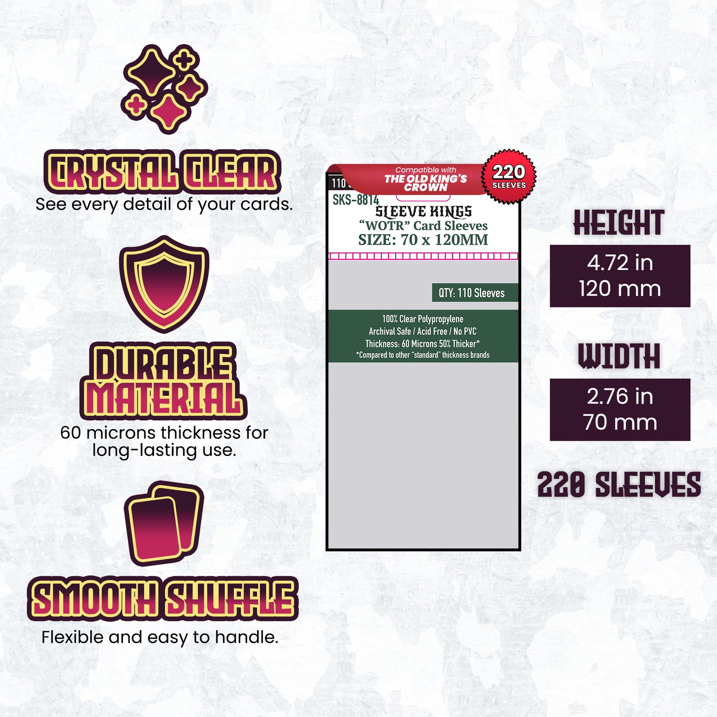 "The Old King's Crown" Compatible Card Sleeve Bundle (8803 x 1, 8808 x 1, 8814 x 2)