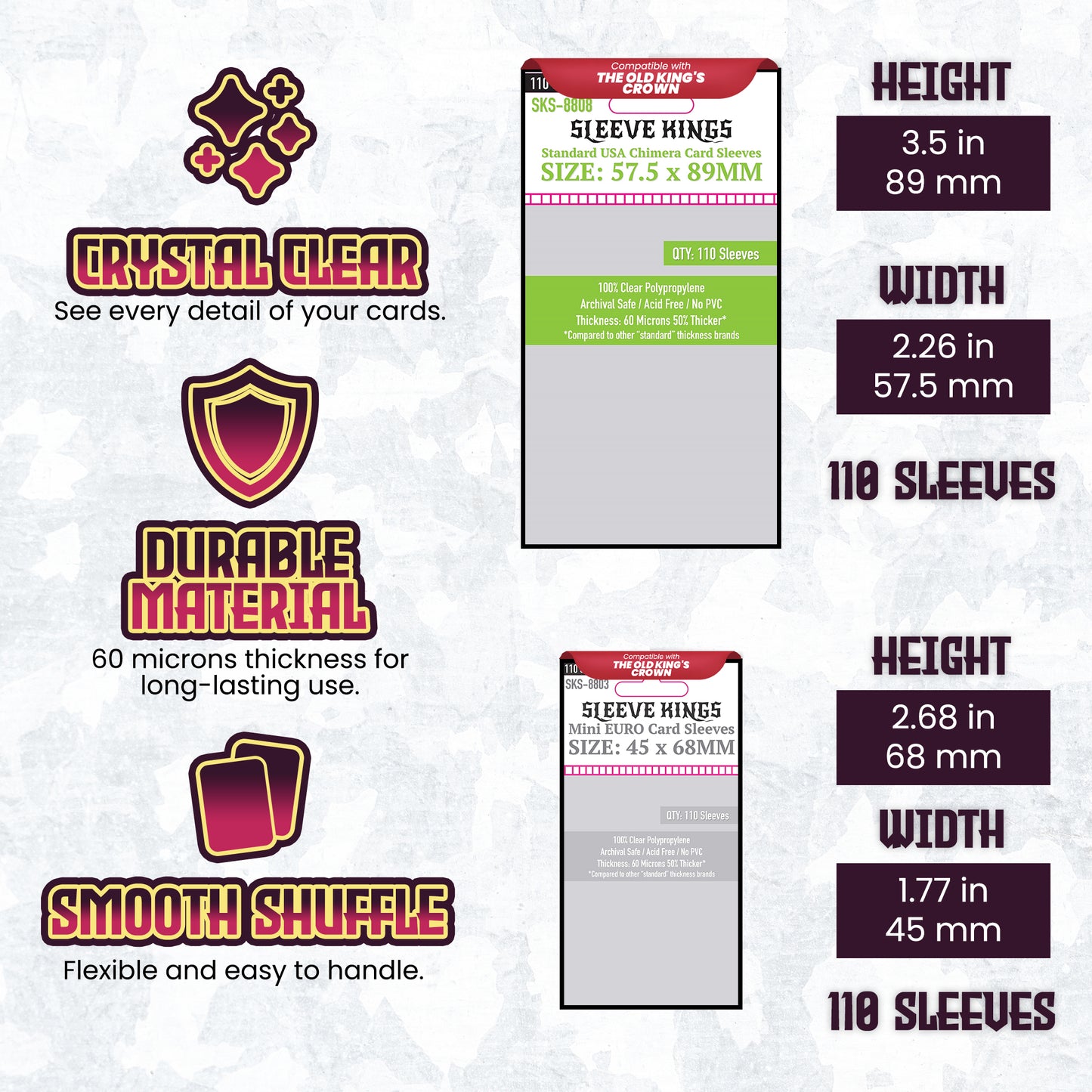 "The Old King's Crown" Compatible Card Sleeve Bundle (8803 x 1, 8808 x 1, 8814 x 2)