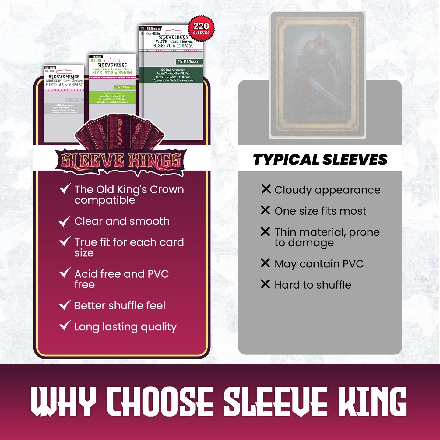 "The Old King's Crown" Compatible Card Sleeve Bundle (8803 x 1, 8808 x 1, 8814 x 2)