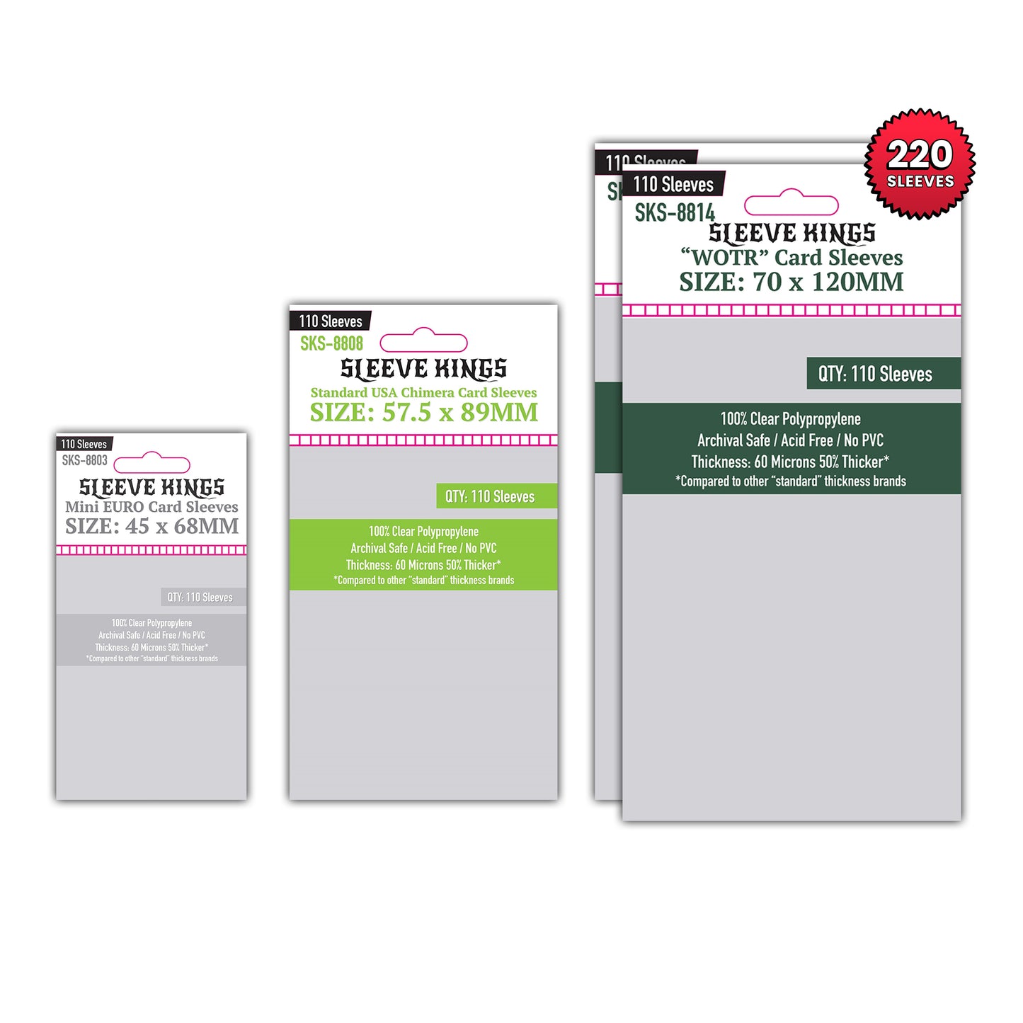 "The Old King's Crown" Compatible Card Sleeve Bundle (8803 x 1, 8808 x 1, 8814 x 2)