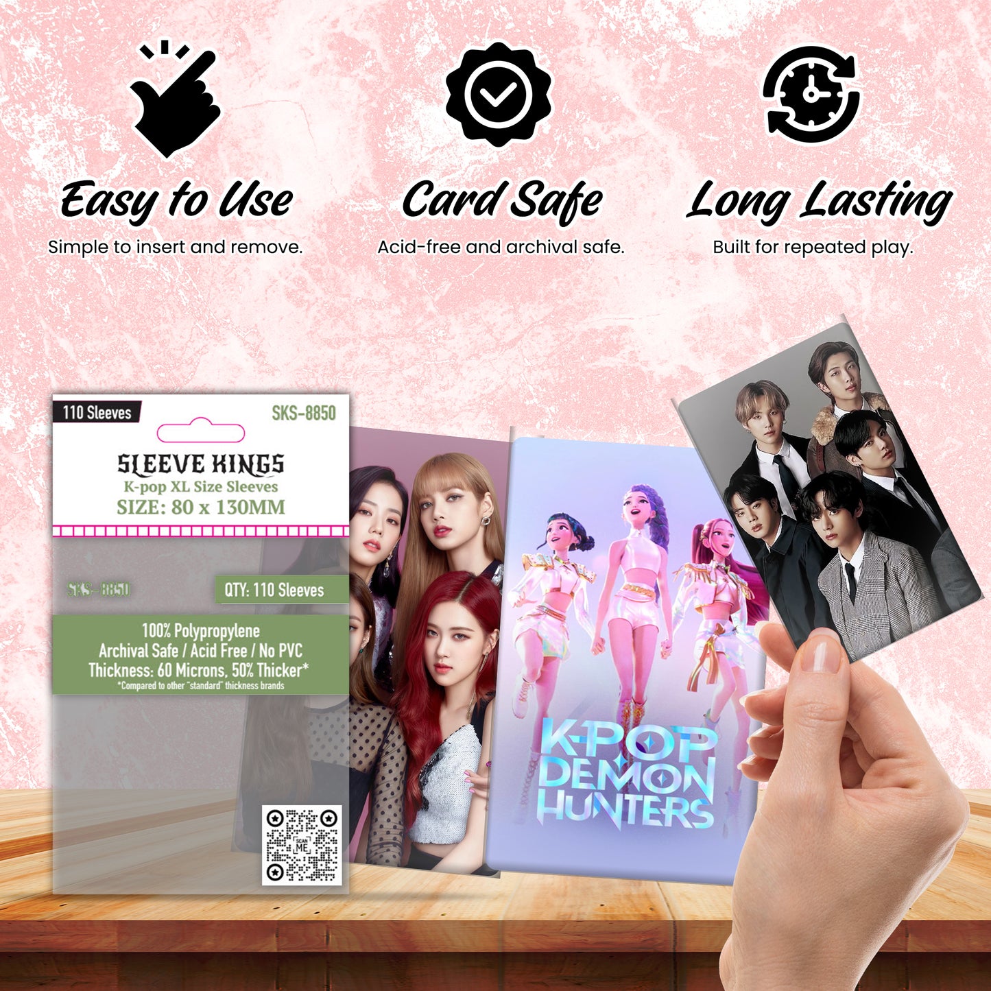 "Kpop XL" Size (80 x 130 MM) 110 Pack, 60 Microns, SKS-8850