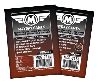 Terraforming Mars: Dice Game Compatible Sleeves (55 x 77 MM) (Premium 7154 or Standard 7153)