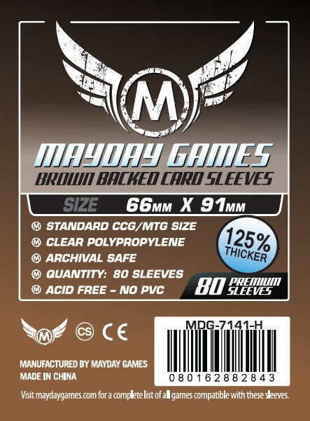 MTG/CCG Card Sleeves (63.5x88mm) - 80 Pack - Premium Brown Backed (80 sleeves per pack) - Mayday Games - 3