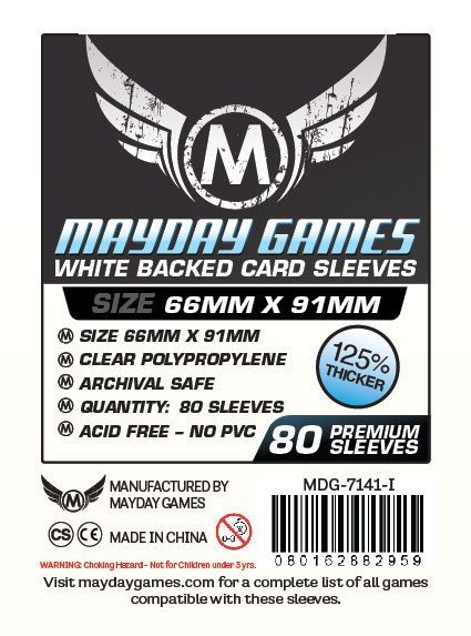 MTG/CCG Card Sleeves (63.5x88mm) - 80 Pack - Premium White Backed (80 sleeves per pack) - Mayday Games - 9