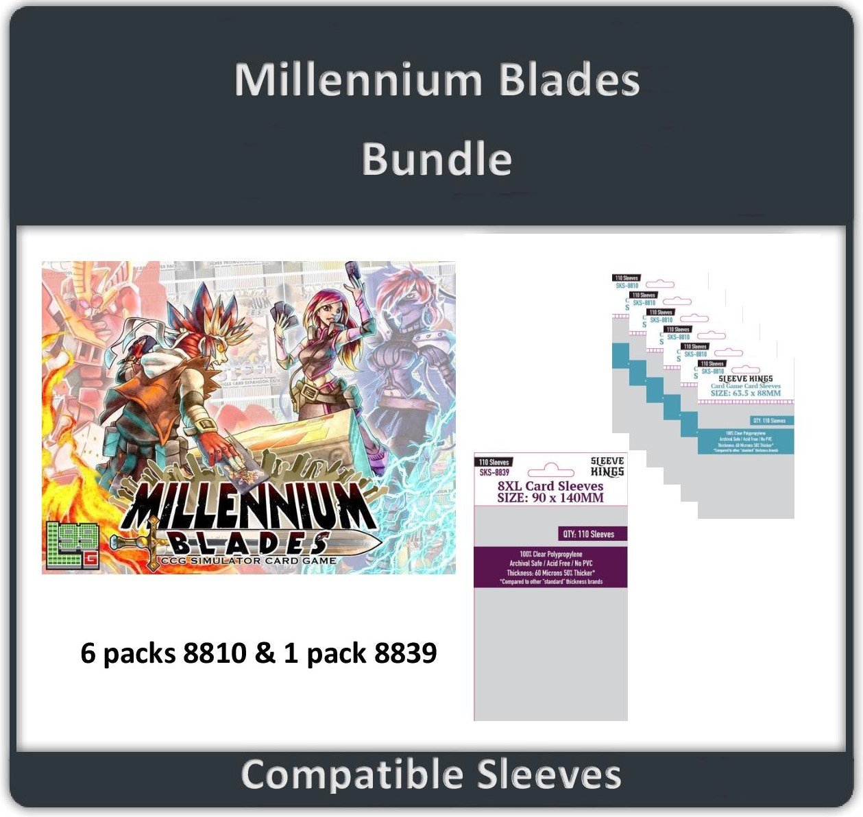 "Millennium Blades" Compatible Sleeve Bundle (8810 X 6 + 8839 X 1)