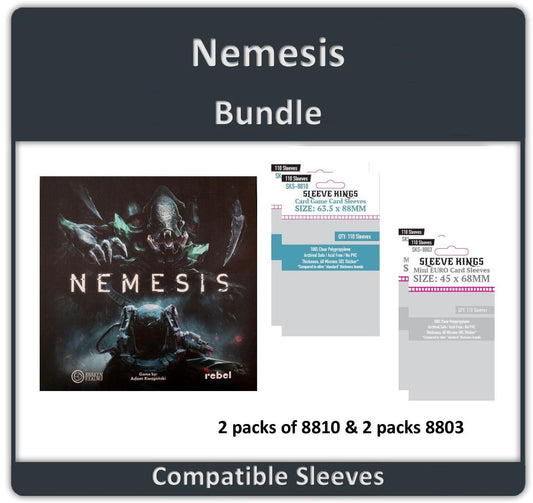 "Nemesis Base Game" Compatible Sleeve Bundle (8810 X 2 + 8803 X 2)