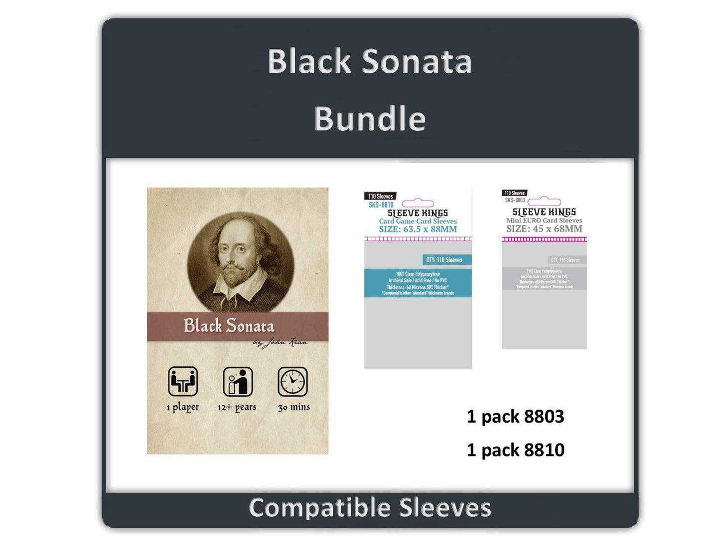 "Black Sonata" Compatible Sleeve Bundle (8810 X 1 + 8803 X 1)