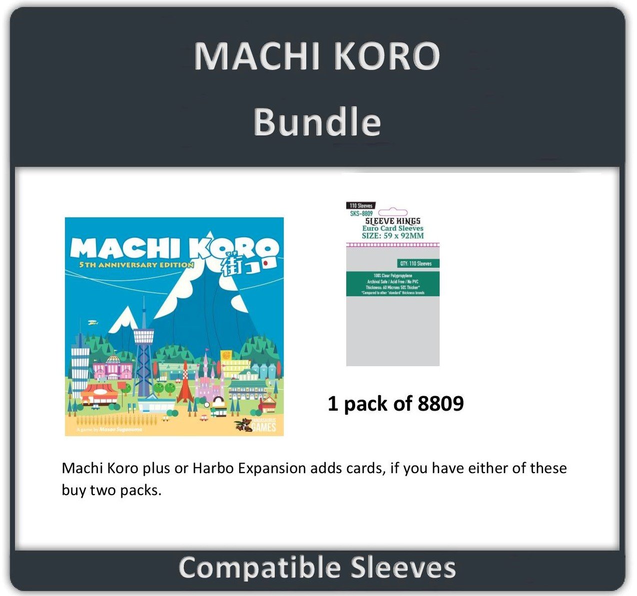 "Machi Koro" Compatible Sleeve Bundle (8809 X 1)