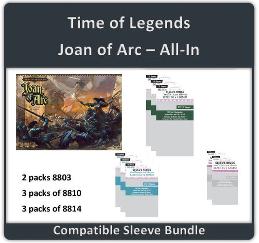 "Time of Legends Joan of Arc All In" Compatible Sleeve Bundle (8814 X 3 + 8810 X 3 + 8803 X 2)