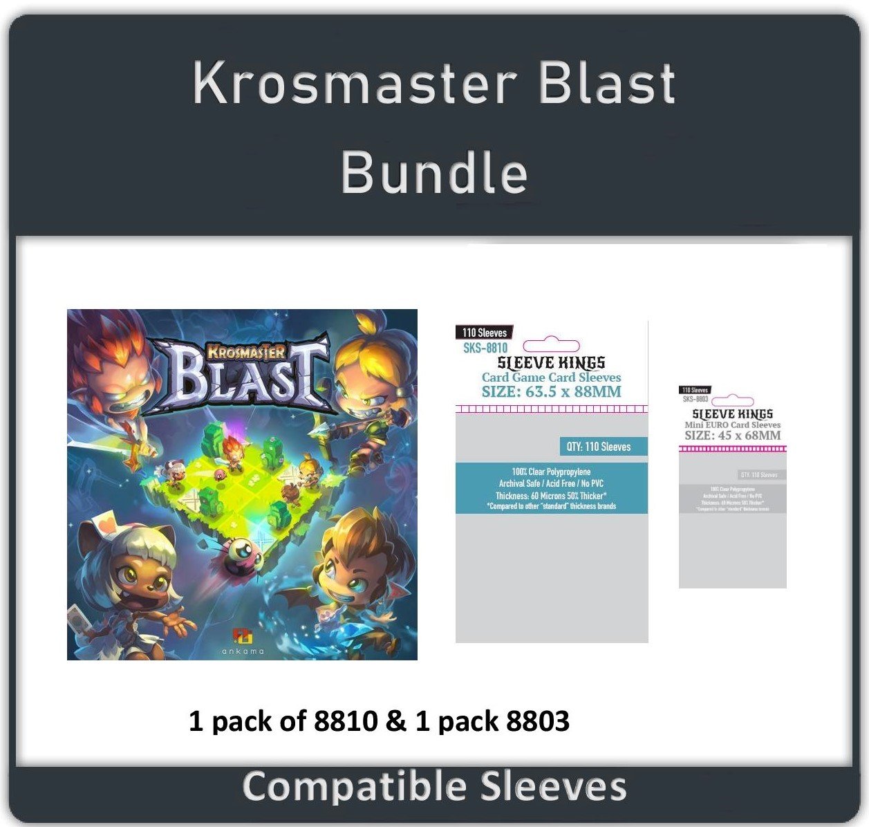 "Krosmaster Blast" Compatible Sleeve Bundle (8810 X 1 + 8803 X 1) 