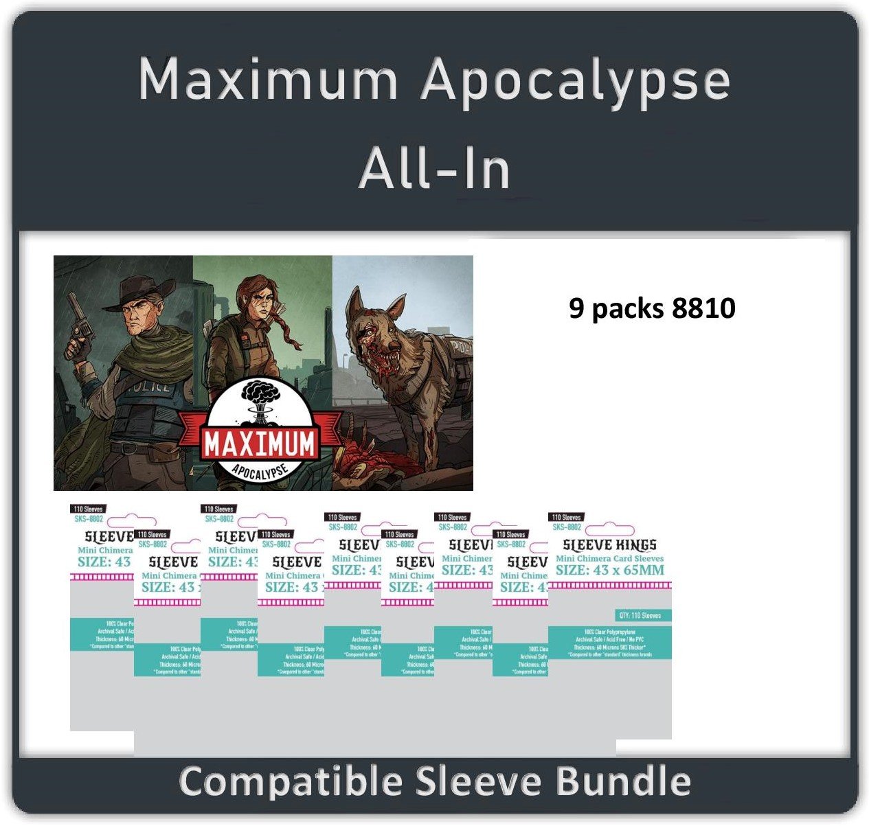 "Maximum Apocalypse ALL IN + All Exp" Compatible Sleeve Bundle (8810 X 9)