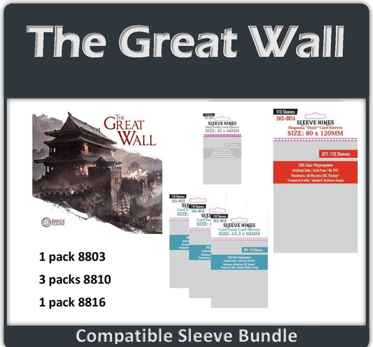 "The Great Wall All In (Awaken Realms 2020)" Compatible Sleeve Bundle (8803 X 1 + 8810 X 3 + 8816 X 1)