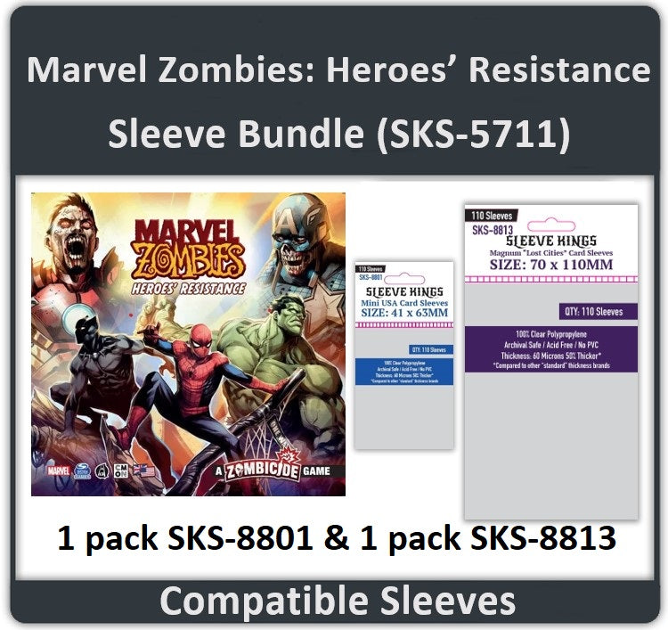 "Marvel Zombies: Heroes' Resistance" Compatible Card Sleeve Bundle (8801  X 1, 8813 X 1)