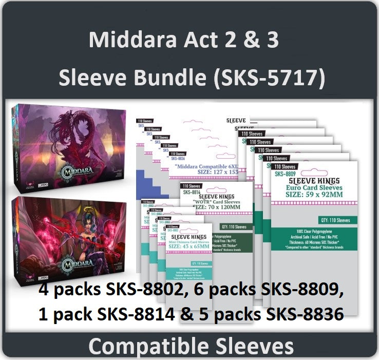 "Middara Act 2+ 3" All In Compatible Card Sleeve Bundle (8802 X 4, 8809 X 6, 8814 X 1, 8836 X 5)