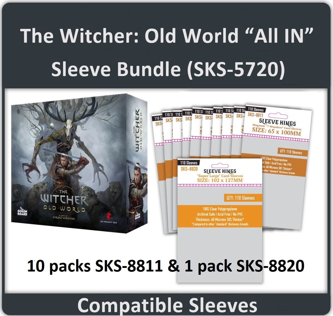 "The Witcher: Old World" 2023 Kickstarter All-In Compatible Card Sleeve Bundle (8811 X 11, 8820 X 2)