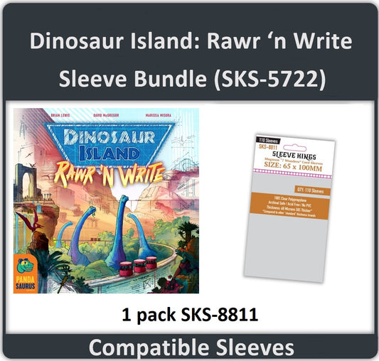 "Dinosaur Island: Rawr 'n Write" Compatible Card Sleeve Bundle (8811 X 1)