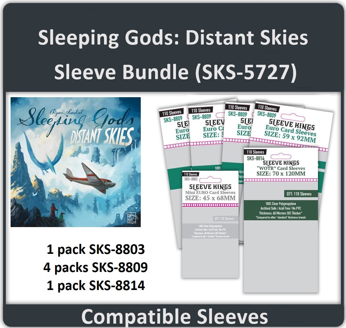 "Sleeping Gods: Distant Skies" Compatible Card Sleeve Bundle (8803 X 1, 8809 X 4, 8814 X1)