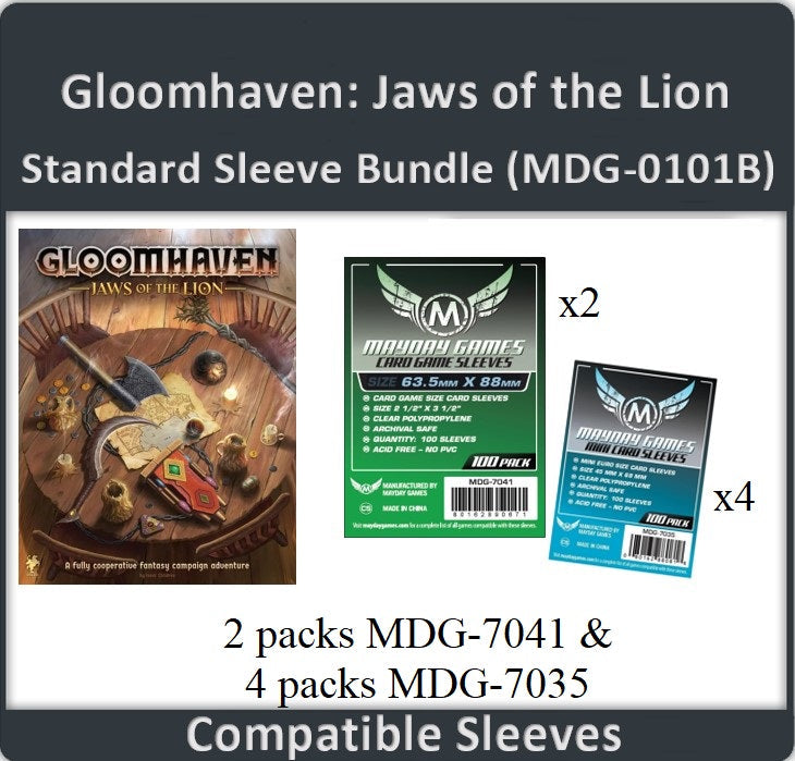 "Gloomhaven: Jaws of the Lion Compatible" Card Sleeve Bundle