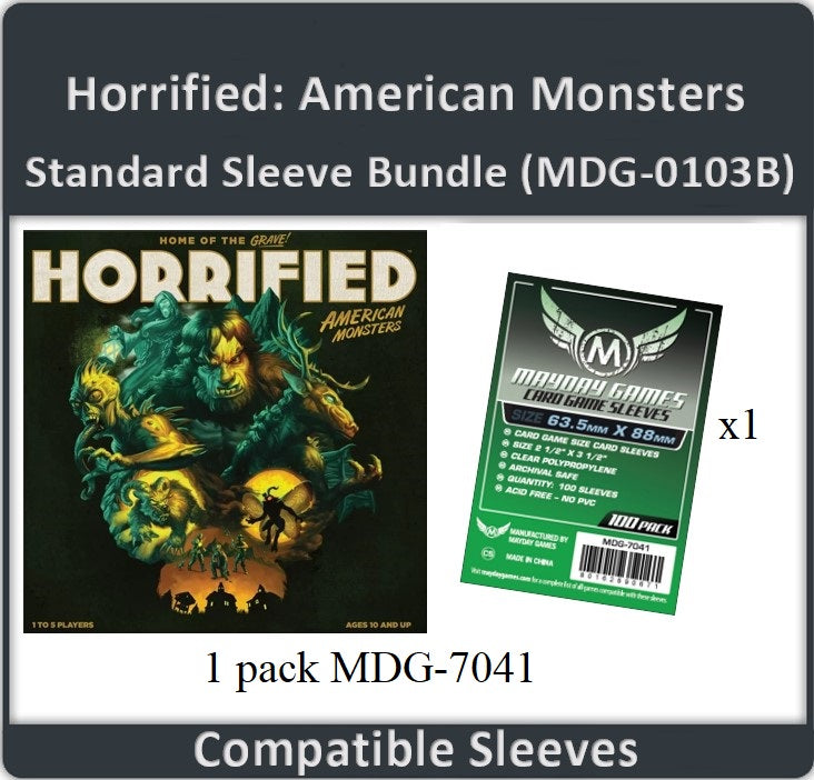 "Horrified: American Monsters Compatible" Card Sleeve Bundle