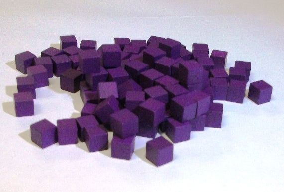 100 Wood Cubes (10 MM) - 10mm in retail packaging (several colors to choose from)