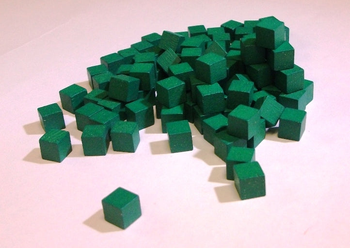 100 Wood Cubes (10 MM) - 10mm in retail packaging (several colors to choose from)