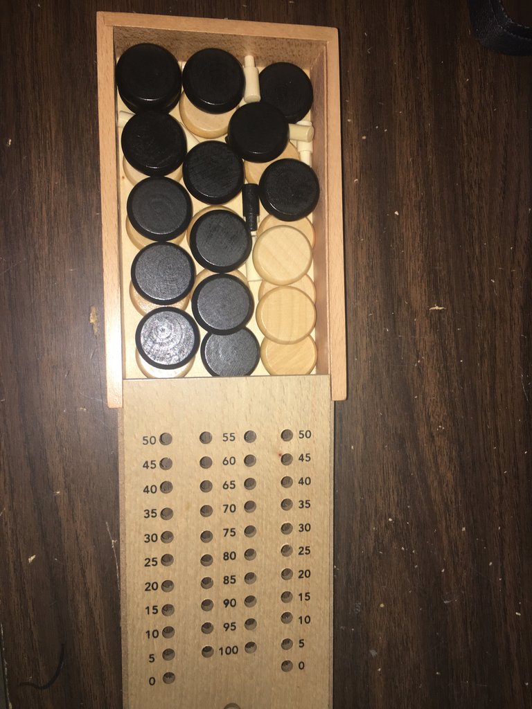 Scoring Track for Crokinole, Storage Box With Pegs and 28 discs! (Pre 2024 Version)