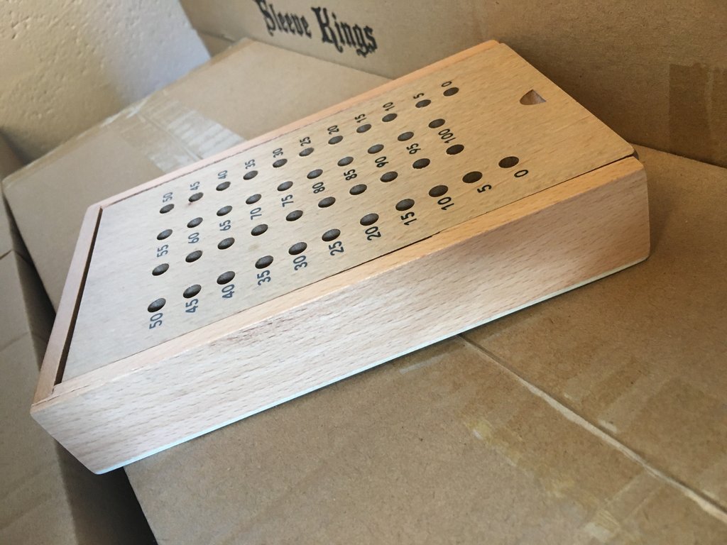 Scoring Track for Crokinole, Storage Box With Pegs and 28 discs! (Pre 2024 Version)