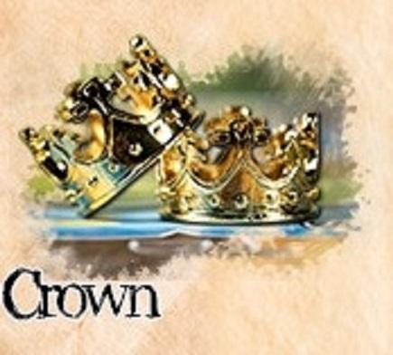 Player Token: Gold Color Crown In Metal Alloy