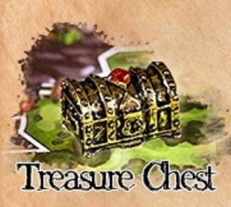 Player Token: Tarnished Gold Color Treasure Chest In Metal Alloy