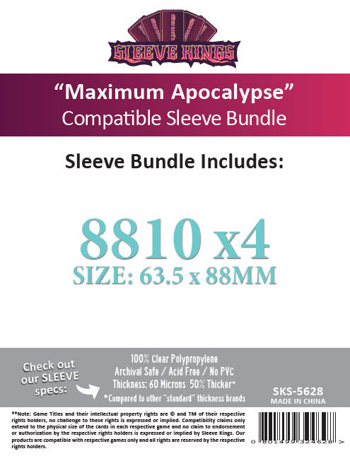 "Maximum Apocalypse" Compatible Sleeve Bundle (8810 X 4)