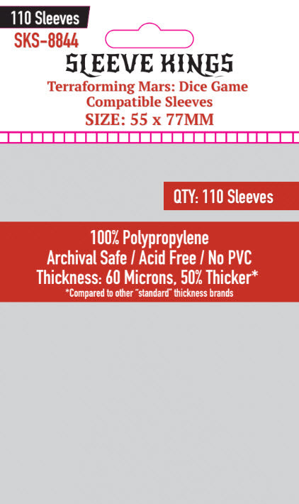 "Terraforming Mars: Dice Game" Compatible Sleeves (55 x 77mm) -110 Pack, 60 Microns, SKS-8844