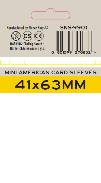 Premium SK Mini American Card Sleeves (41x63mm) -55 Pack, 100 Microns