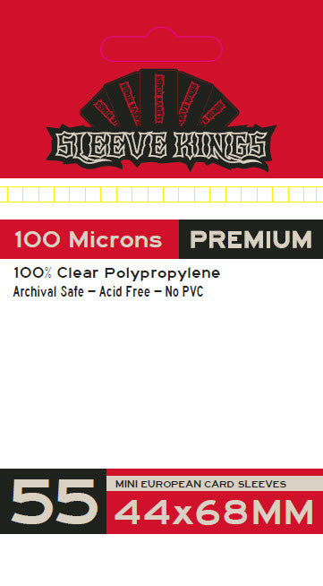Premium SK Mini European Card Sleeves (44x68mm) -55 Pack, 100 Microns