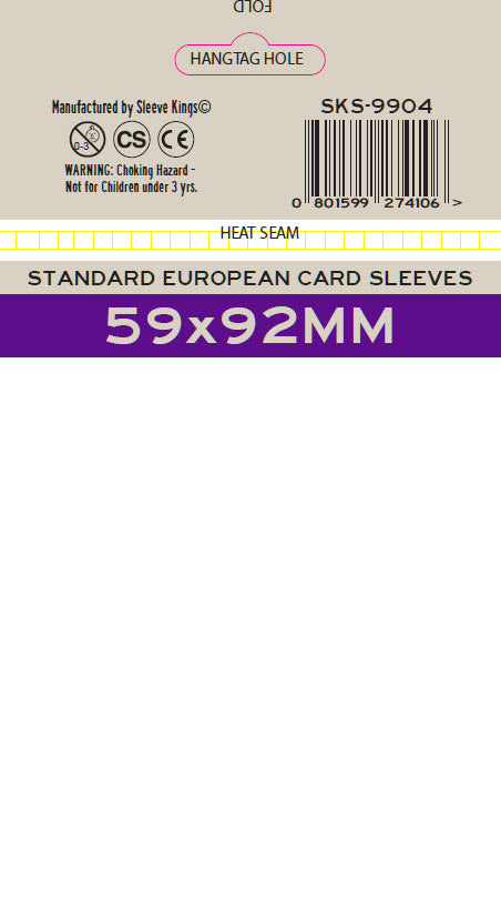 Premium SK Standard European Card Sleeves (59x92mm) -55 Pack, 100 Microns