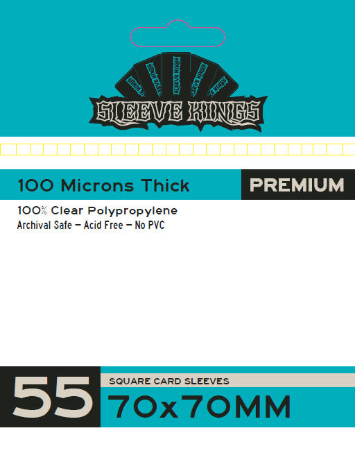 Premium SK Square Card Sleeves (70x70mm) -55 Pack, 100 Microns