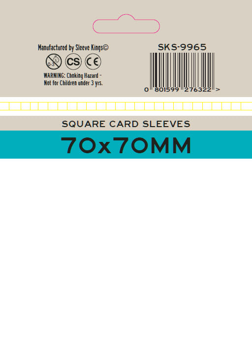 Premium SK Square Card Sleeves (70x70mm) -55 Pack, 100 Microns