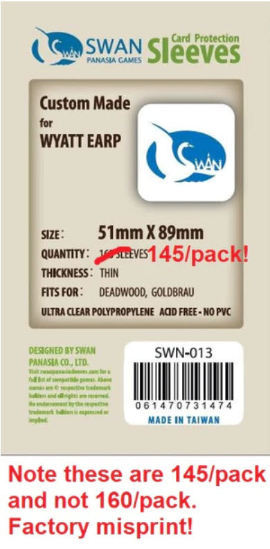 51x89mm - 145 pack, Thin Sleeves (SWN-013)