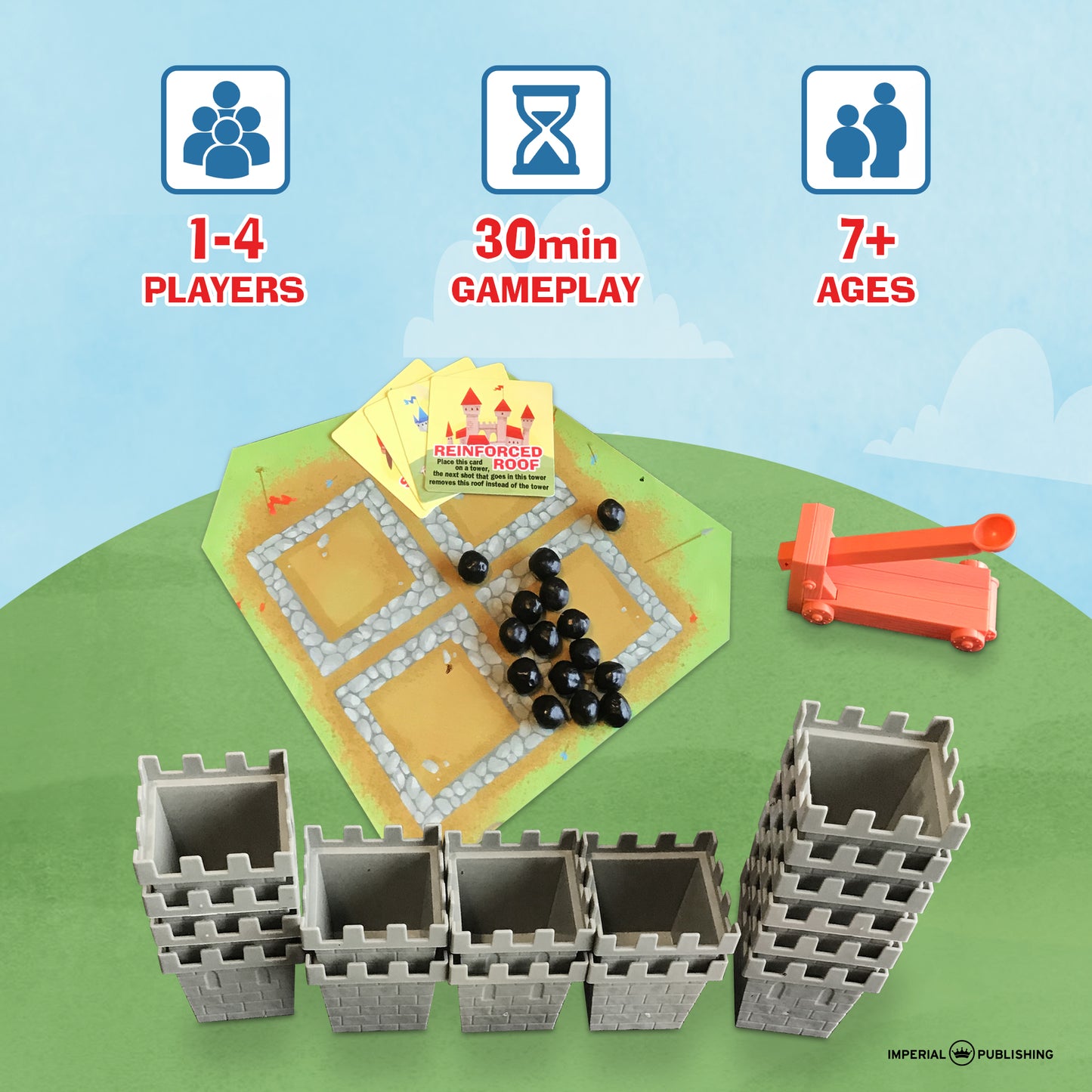 Catapult Castle 1-4 Player Midevil Dexterity Game