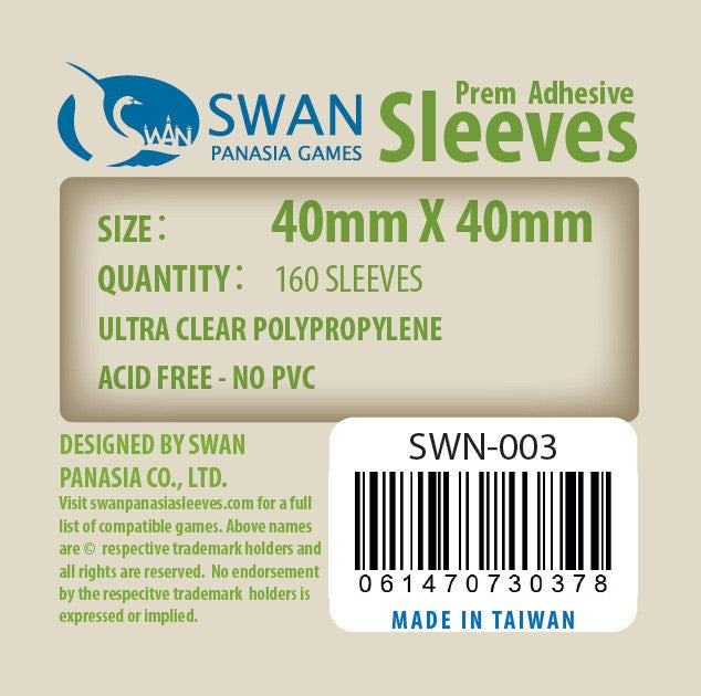 40x40mm - 160 Pack, Thin Sleeves (SWN-003)