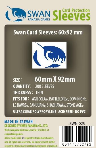 60x92mm Standard Euro -160 pack, Thin Sleeves (SWN-025)